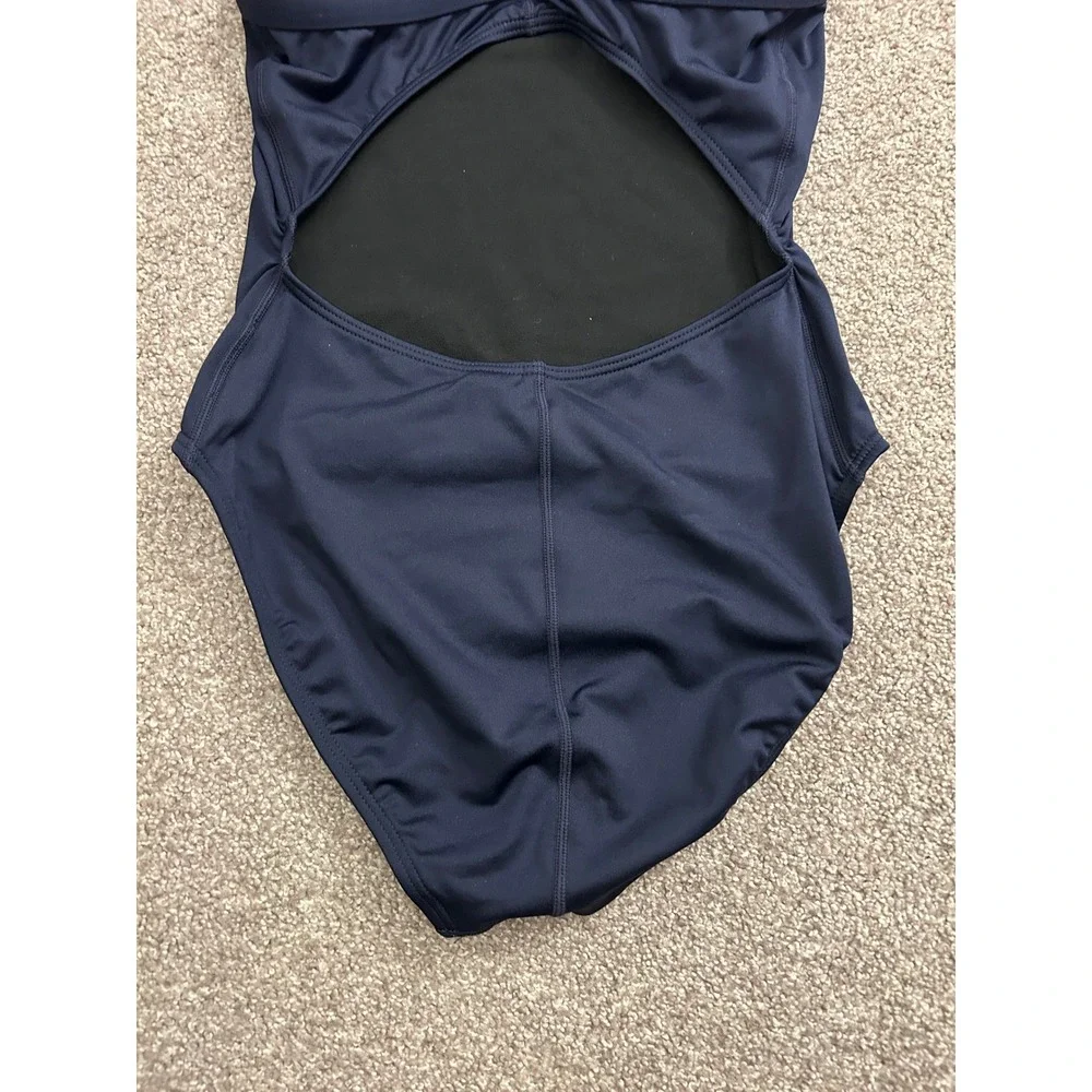 The Finals One Piece Swimsuit Womens 38L Navy Blue Excellent Racerback Athletic